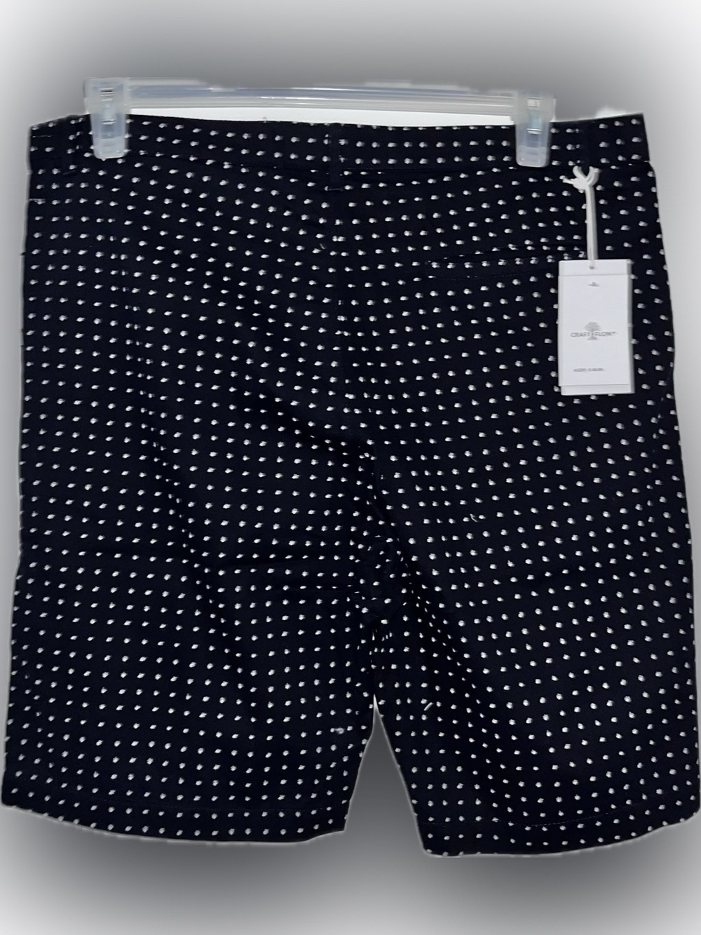 Neiman Marcus Black Shorts with White Dot Print craft flow nwt cotton mens nwt